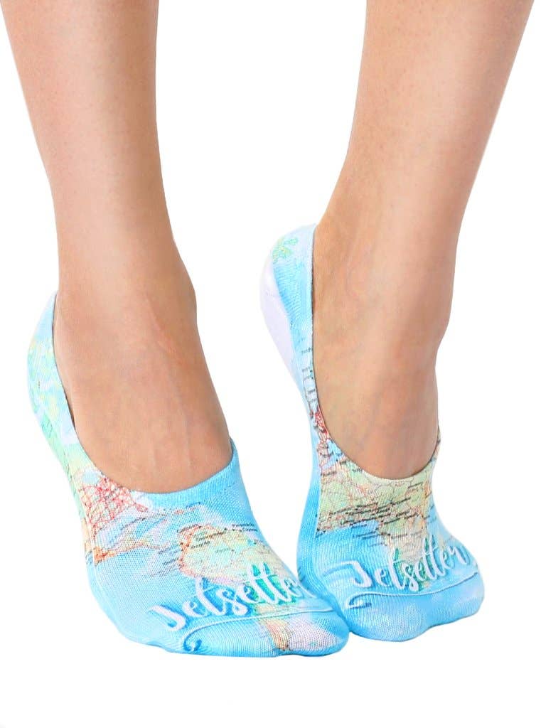 No-Show Liner Socks - World Map - "Jetsetter"