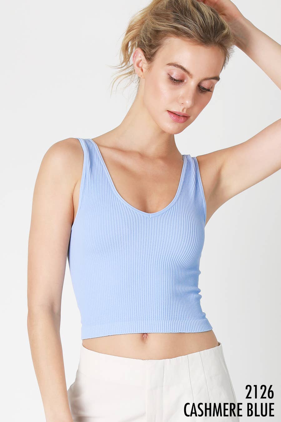You go Girl Reversible Ribbed Crop Top