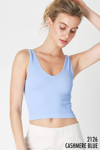 You go Girl Reversible Ribbed Crop Top