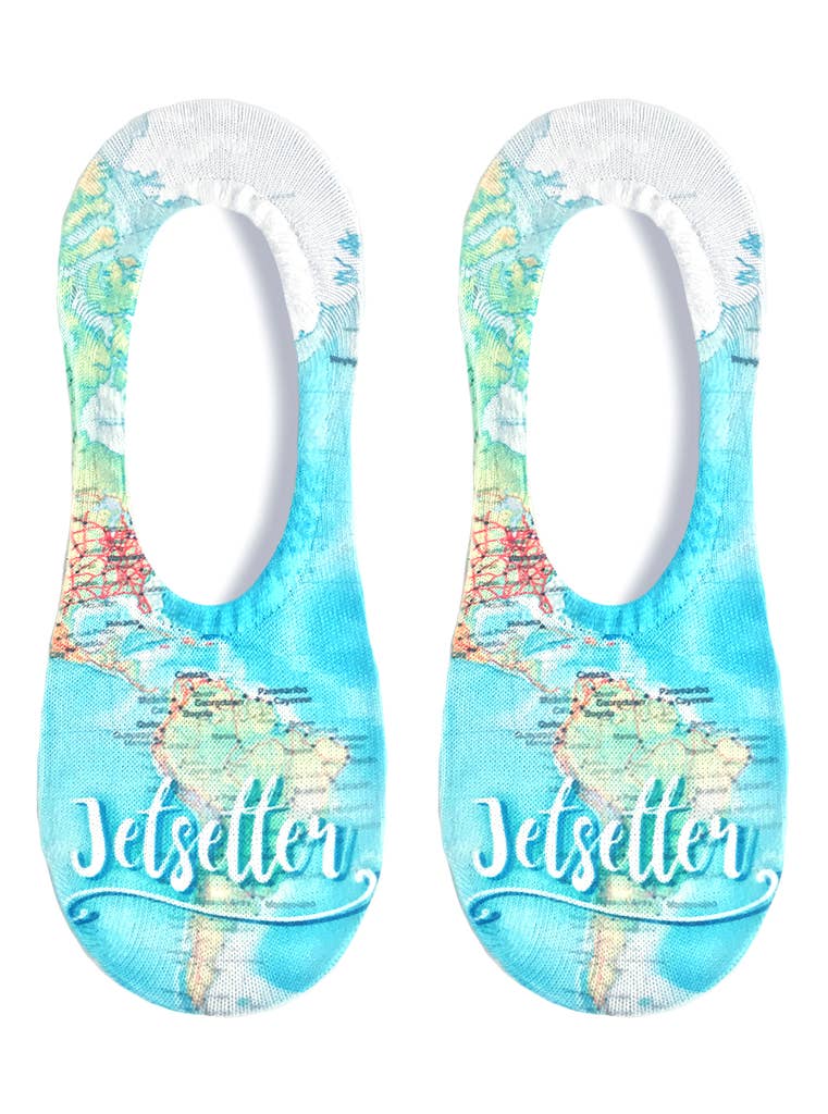 No-Show Liner Socks - World Map - "Jetsetter"