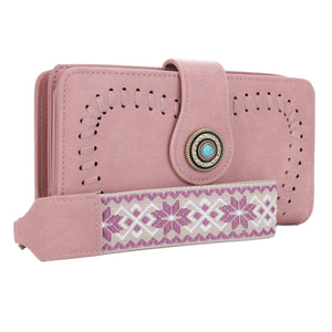 Dolly Western Women's Wallet with Boho Wristlet Strap