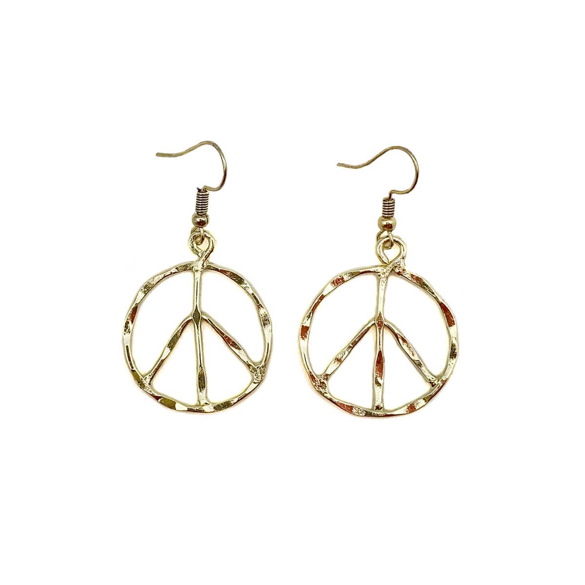 Gold Plated Earrings - Small Size Peace Sign
