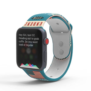 4th of July American Flag Apple Watch Silicone Band Striped
