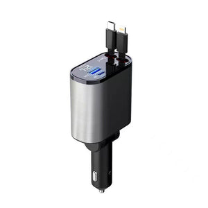 Tech Trendz - 4-in-1 Retractable Car Charger