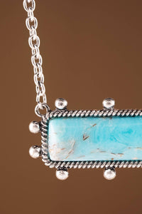 Western  Bar Necklace with Hand Stone