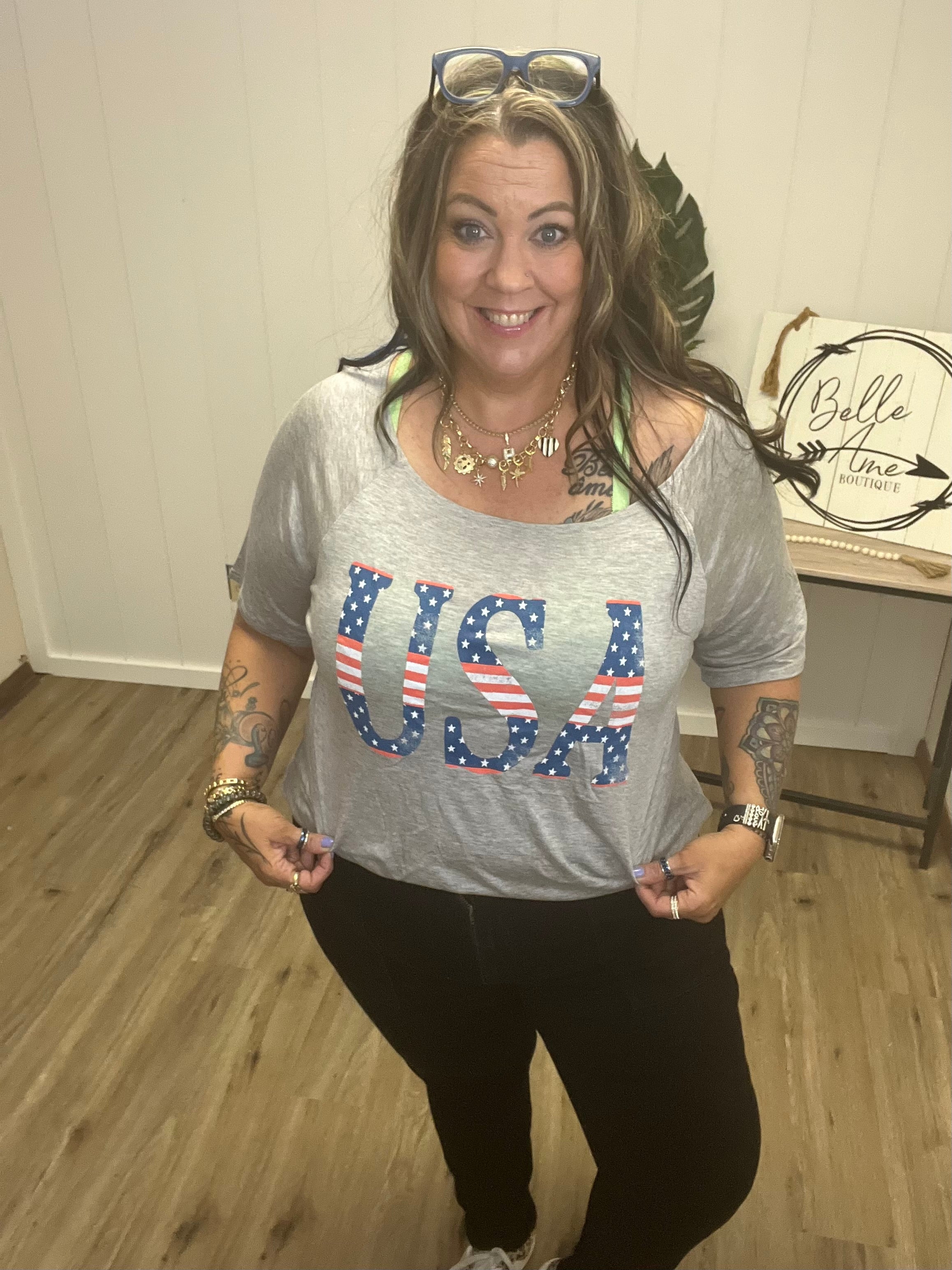 USA BOATNECK TEE
