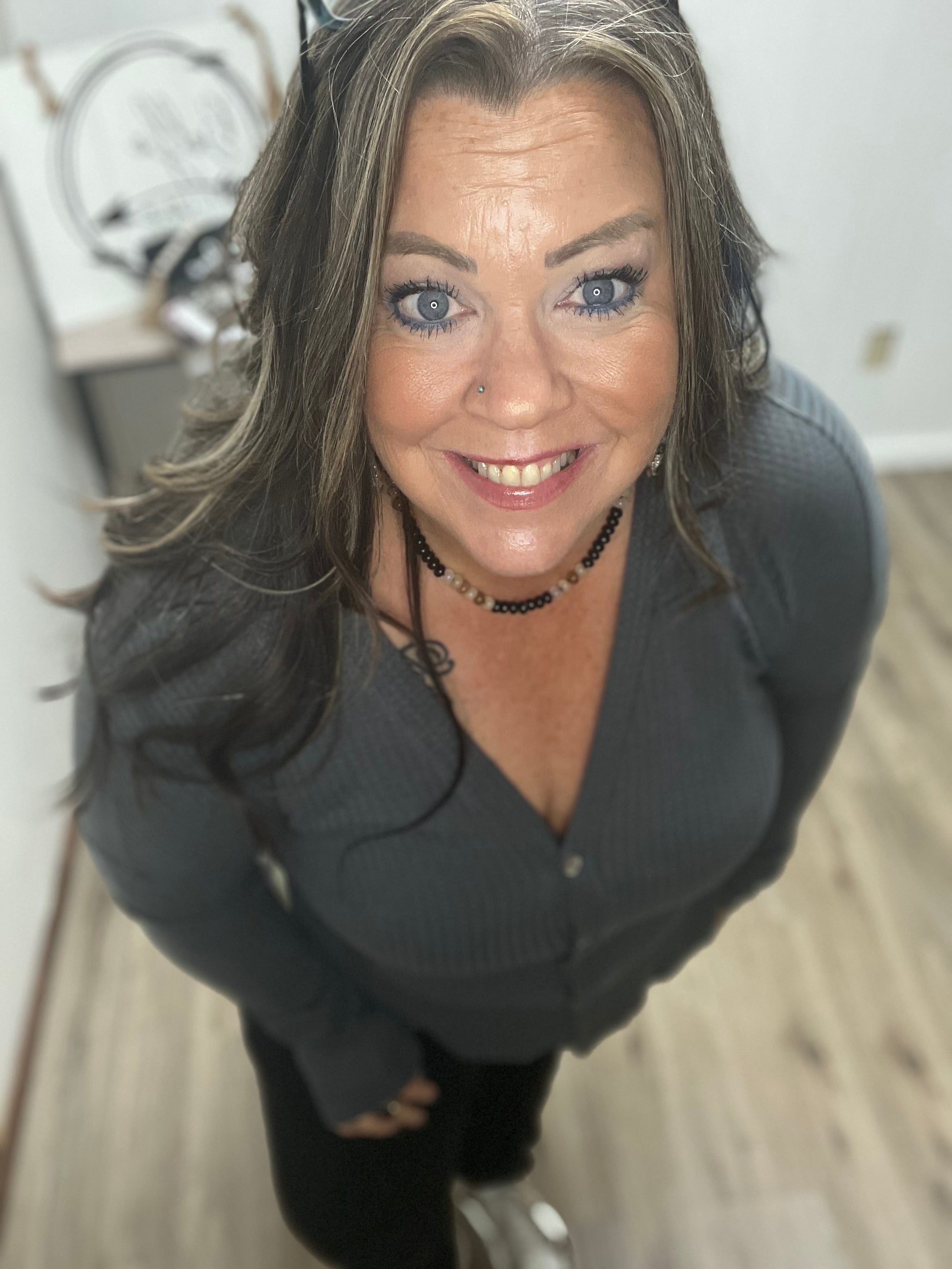 Soft Stretchy Waffle Button Down Cardigan