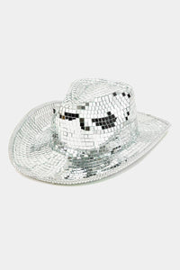 Square Rhinestone Studded Fedora Hat