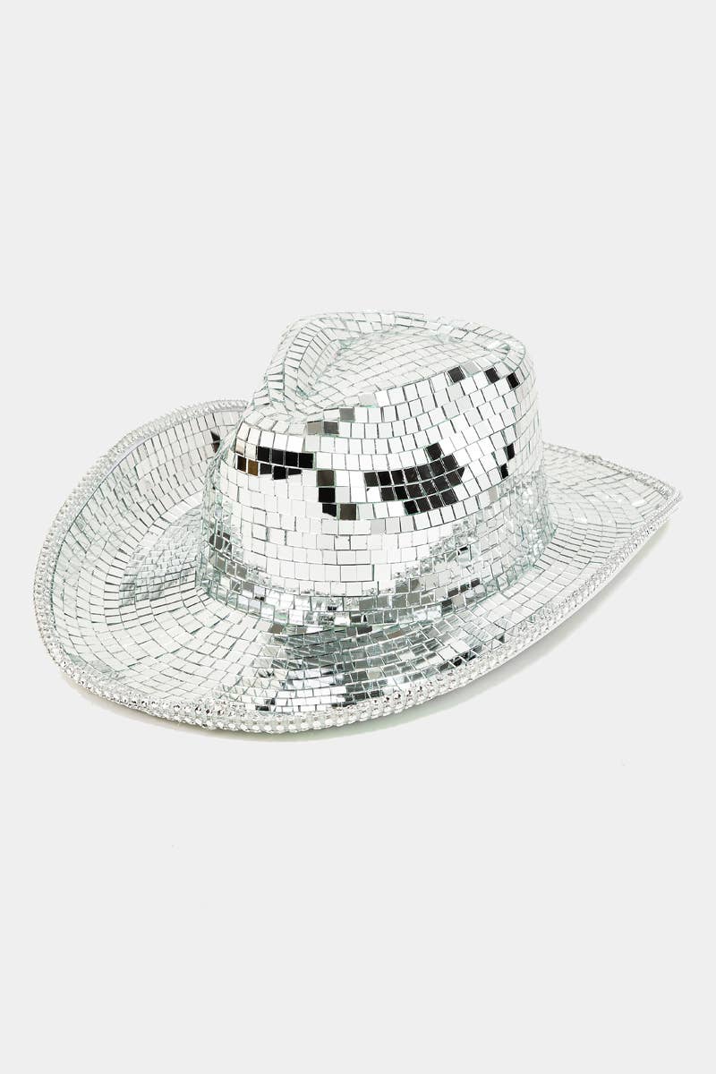 Square Rhinestone Studded Fedora Hat