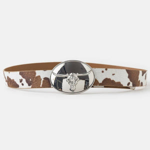 Glossy Longhorn Buckle Western Belt