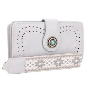 Dolly Western Women's Wallet with Boho Wristlet Strap
