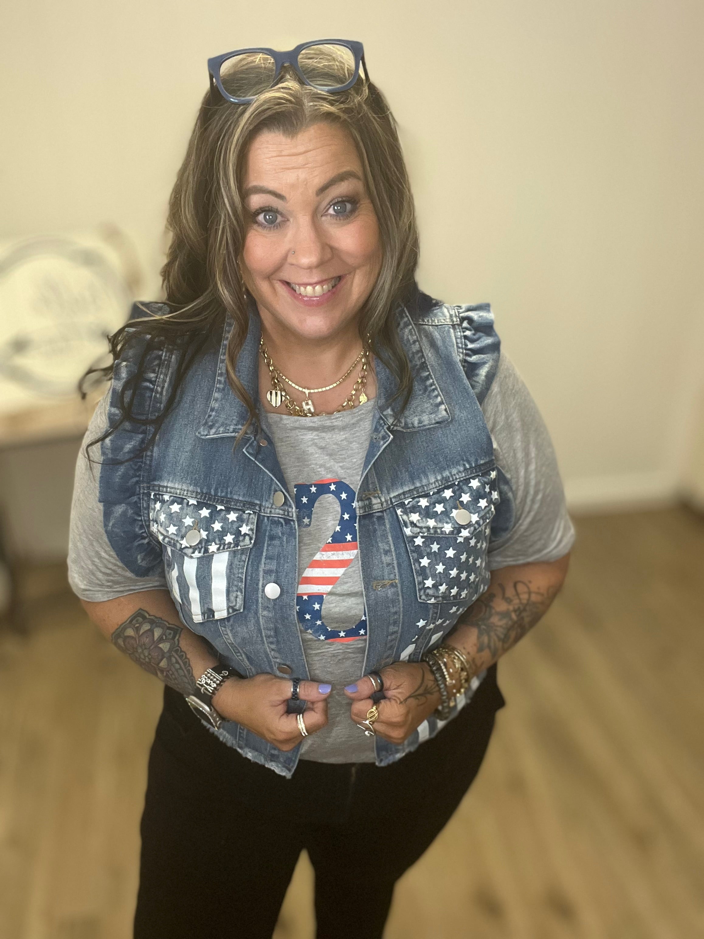AMERICAN FLAG WASHED JACKET