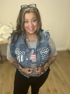 AMERICAN FLAG WASHED JACKET