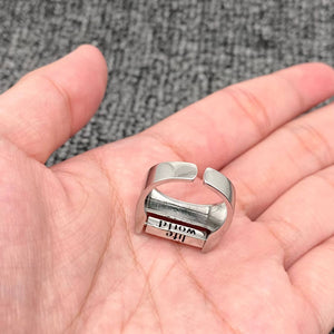 Mio Queena - Fuck Everything  Rotatable Word Silver Tone Ring