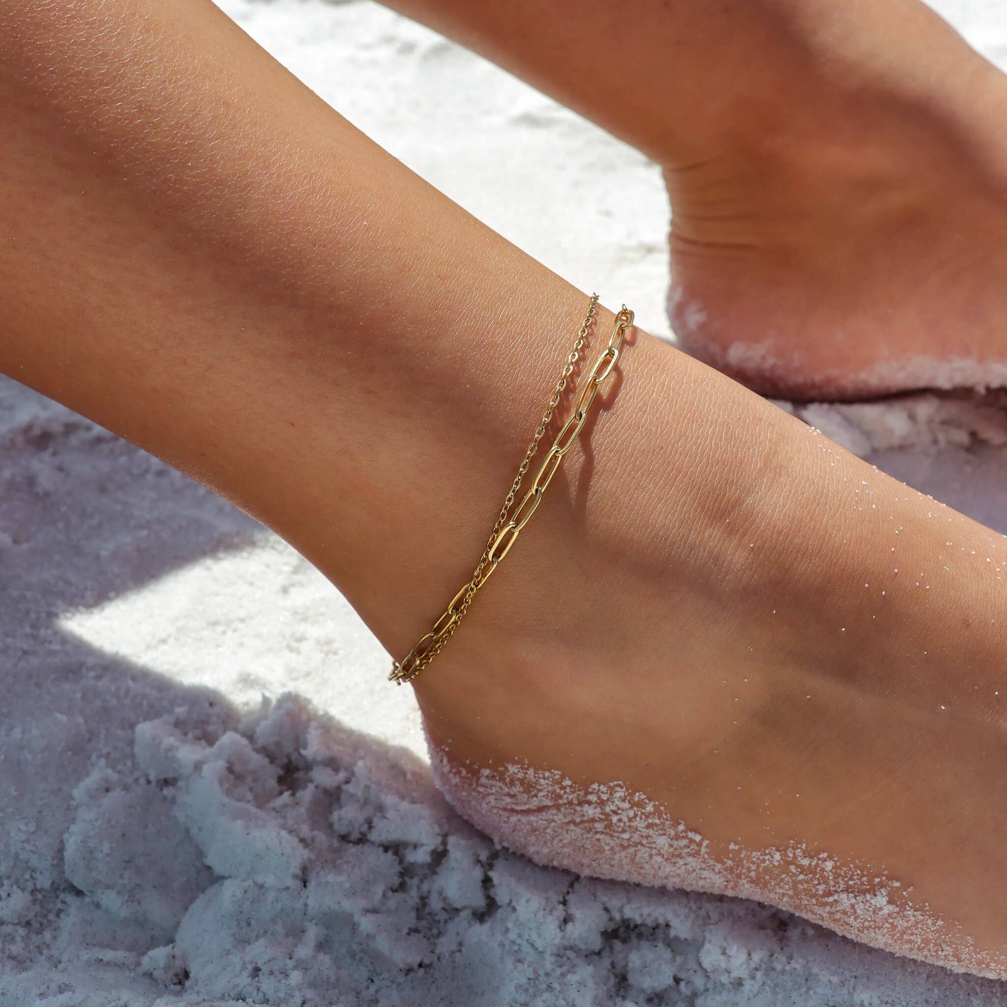 Loop and Paperclip Chain Anklet