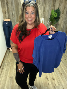 RIBBED PONCHO LOOSE FIT TOP