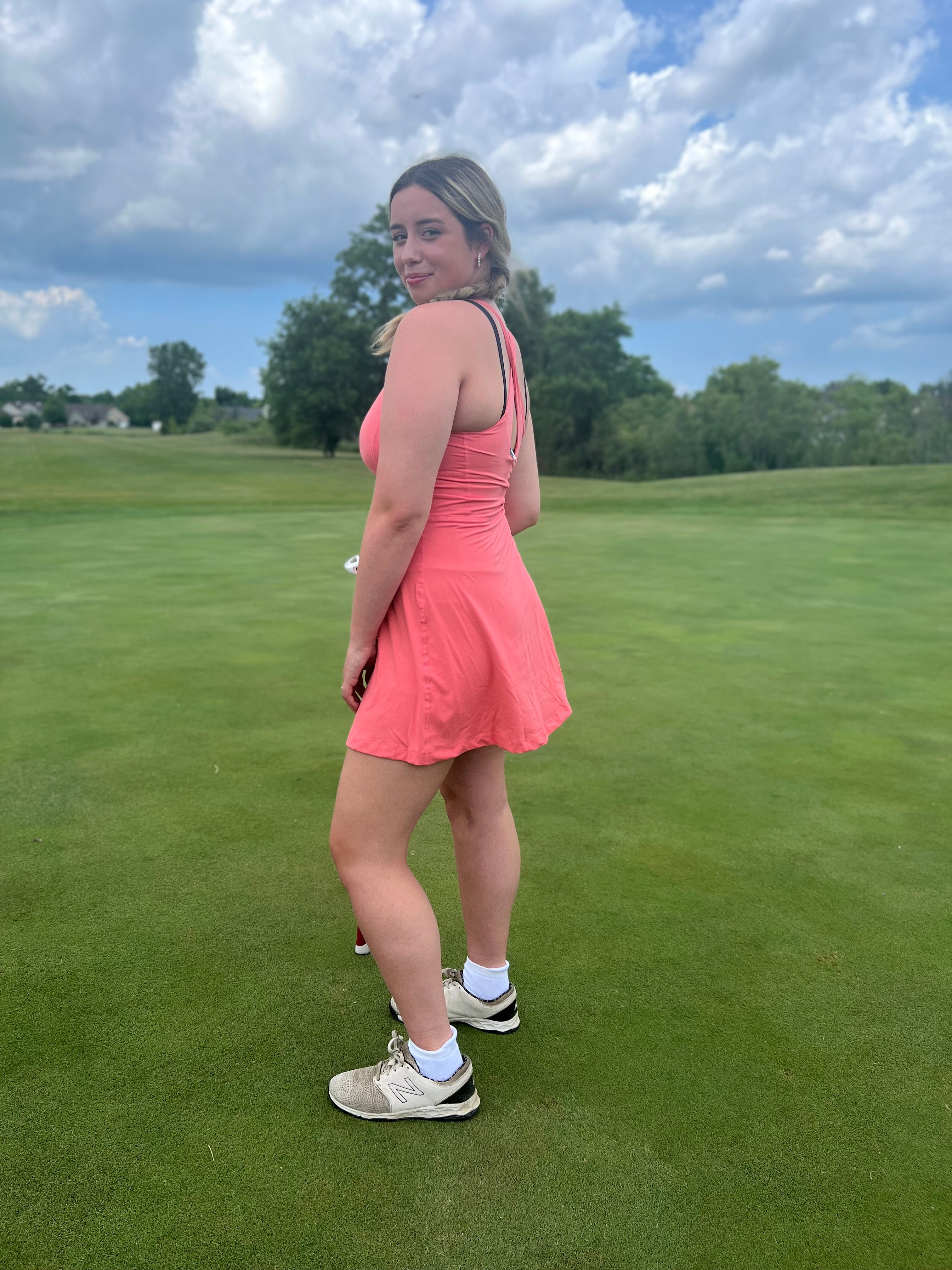 BUTTER ROMPER DRESS WITH KEYHOLE BACK