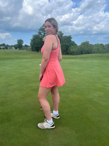 BUTTER ROMPER DRESS WITH KEYHOLE BACK