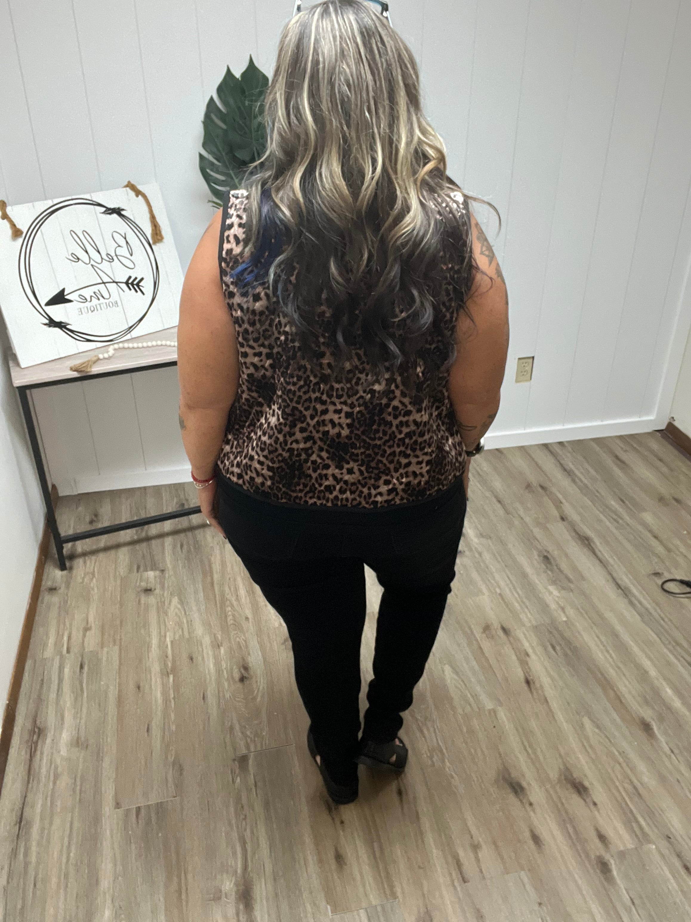 VELVET LEOPARD VEST