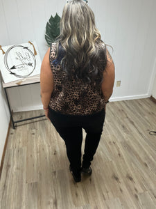 VELVET LEOPARD VEST