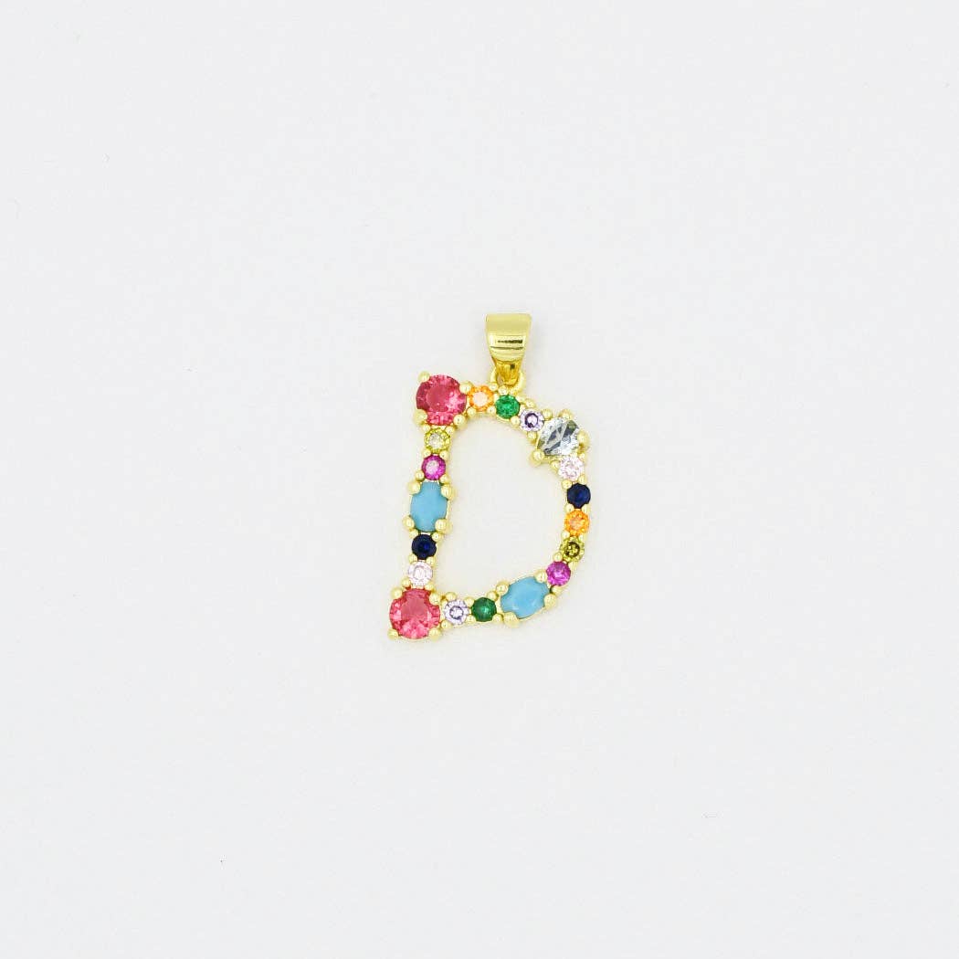 Treasure Jewels Inc. - Multi Gem Initial Charm