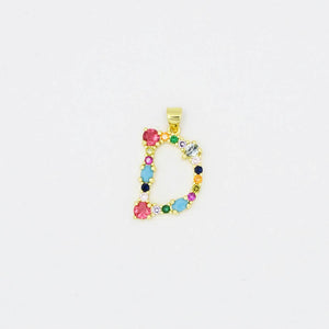 Treasure Jewels Inc. - Multi Gem Initial Charm