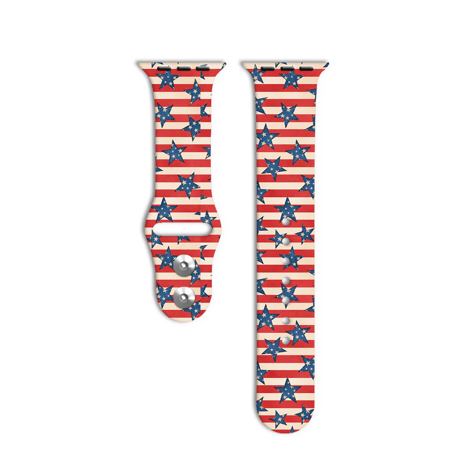 4th of July American Flag Apple Watch Silicone Band Striped