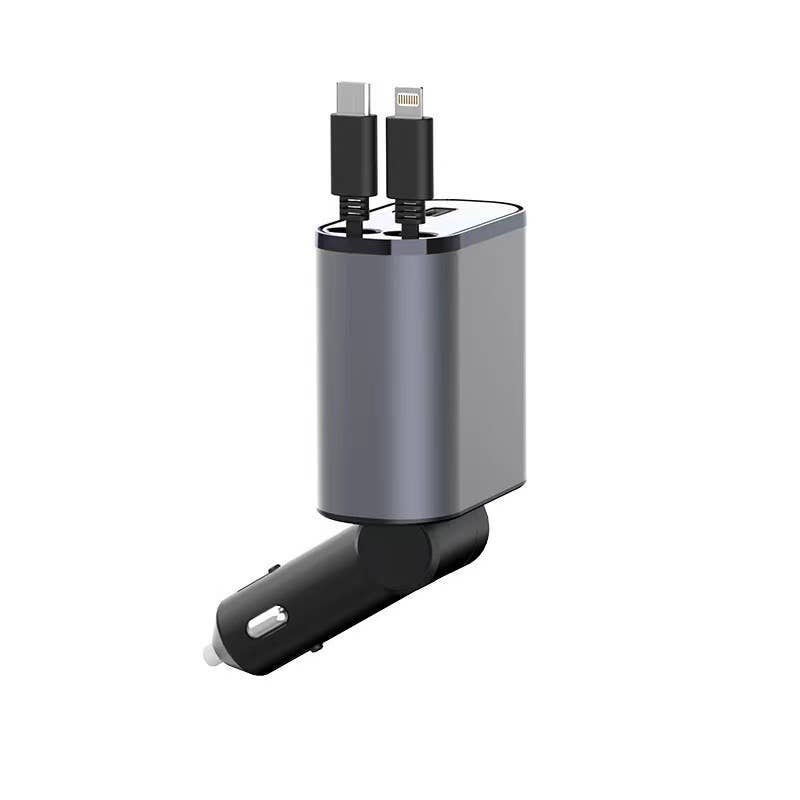 Tech Trendz - 4-in-1 Retractable Car Charger