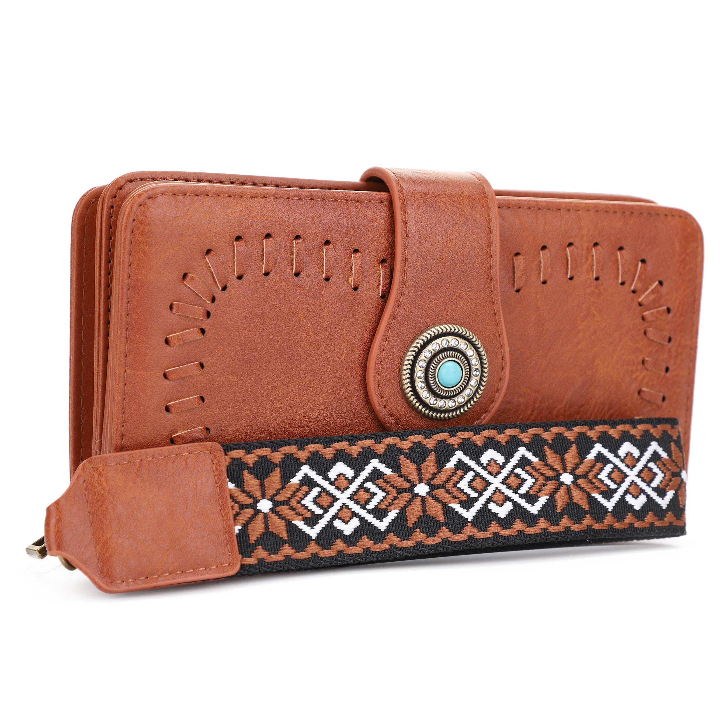 Dolly Western Women's Wallet with Boho Wristlet Strap
