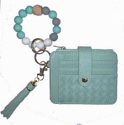 Nina Quilted Beaded Keychain Bracelet Wallet