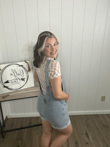 DENIM JUMPER WITH ADJUSTABLE STRAPS