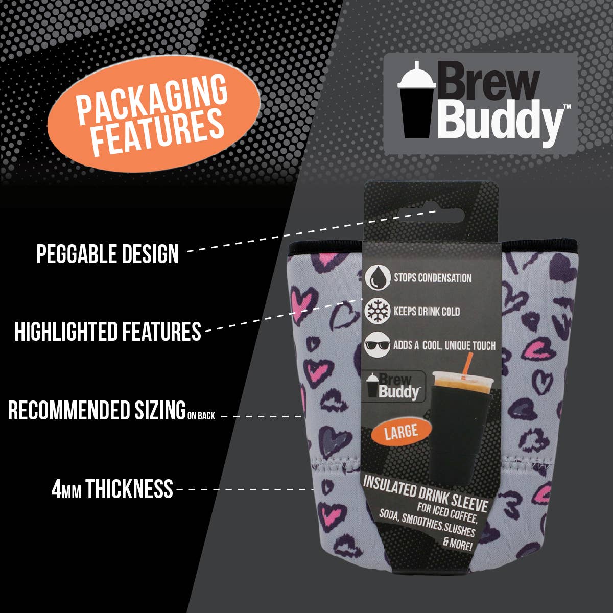 Seriously Shea - Brew Buddy Insulated Iced Coffee Sleeve - Pretty Kitties