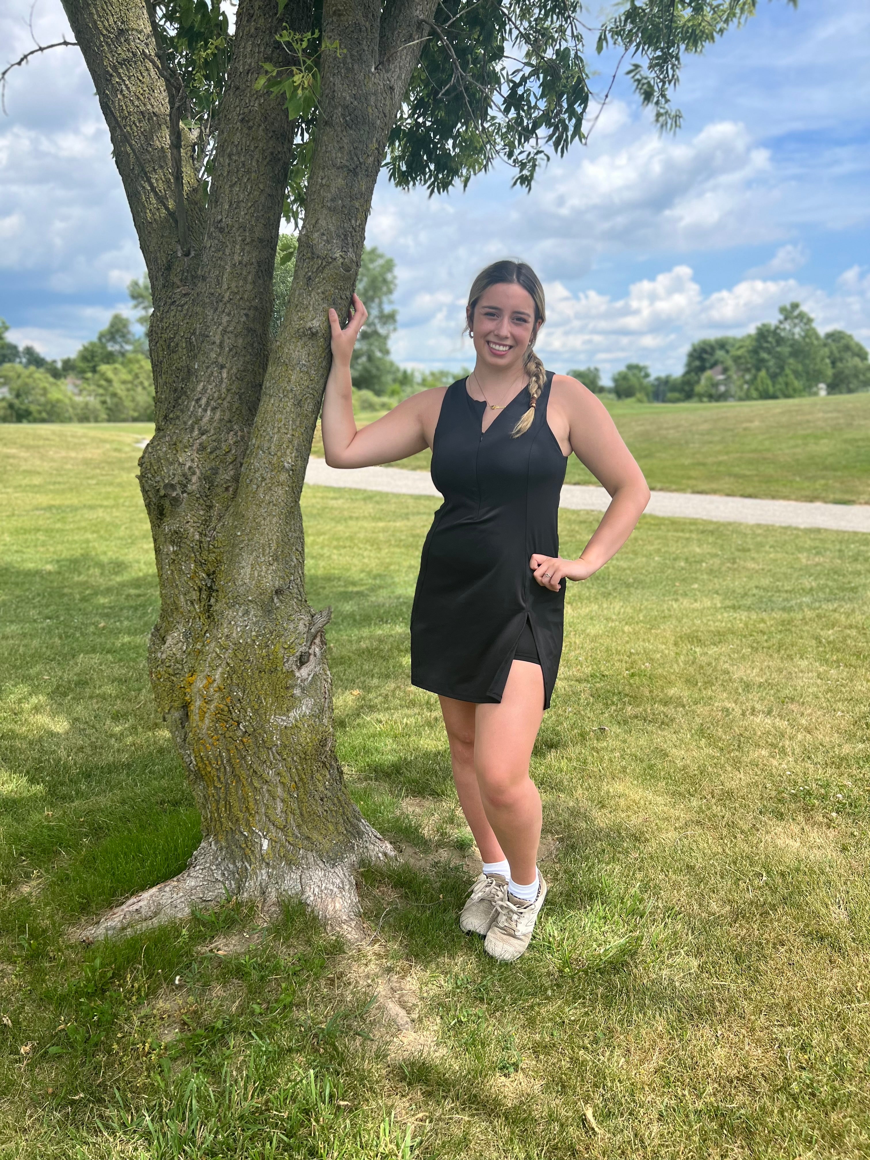 ZIP UP ACTIVE DRESS WITH SKORT