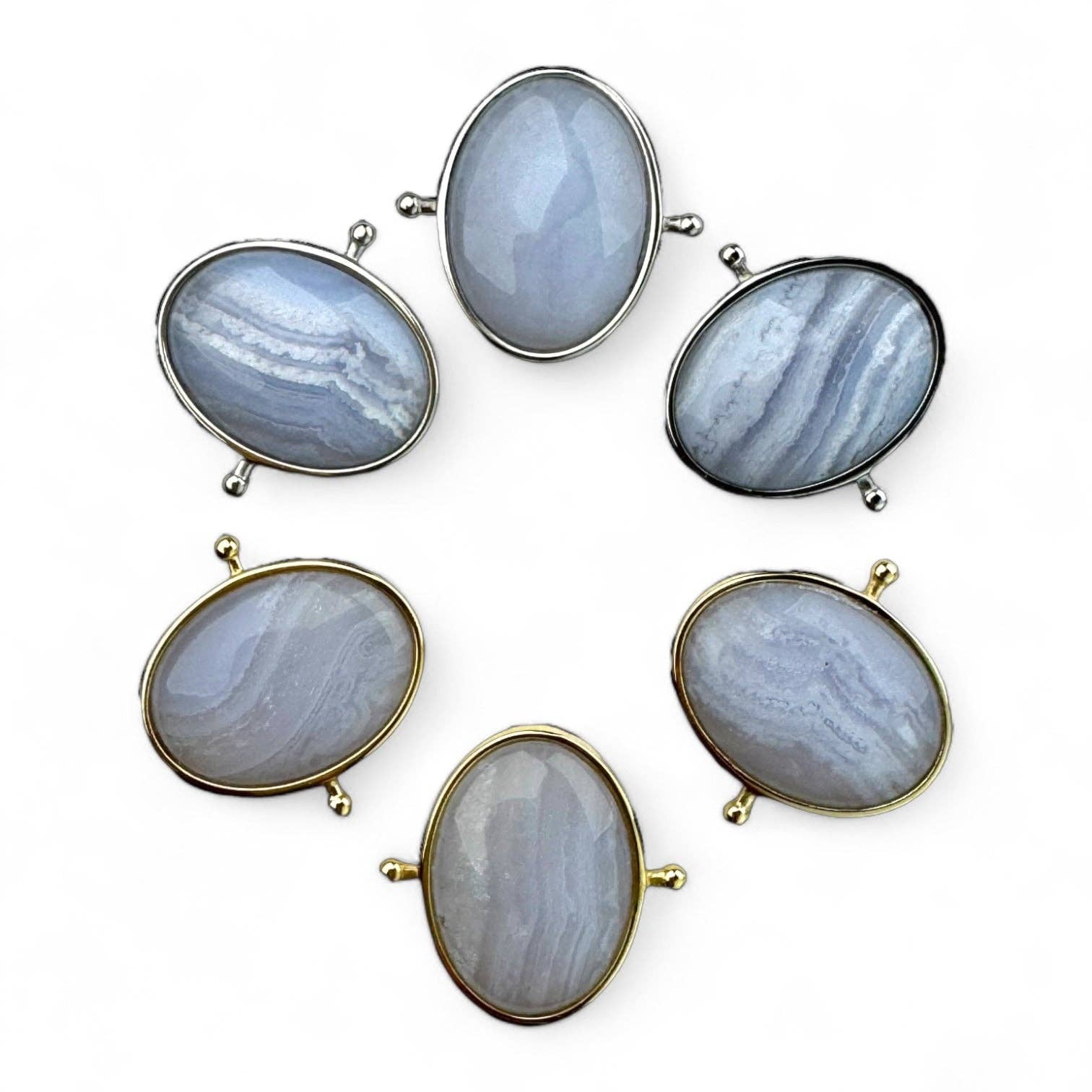CONQUERing - Blue Lace Agate Oval Crystal Element