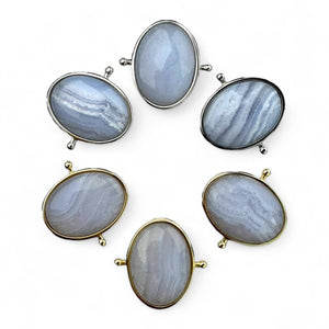 CONQUERing - Blue Lace Agate Oval Crystal Element