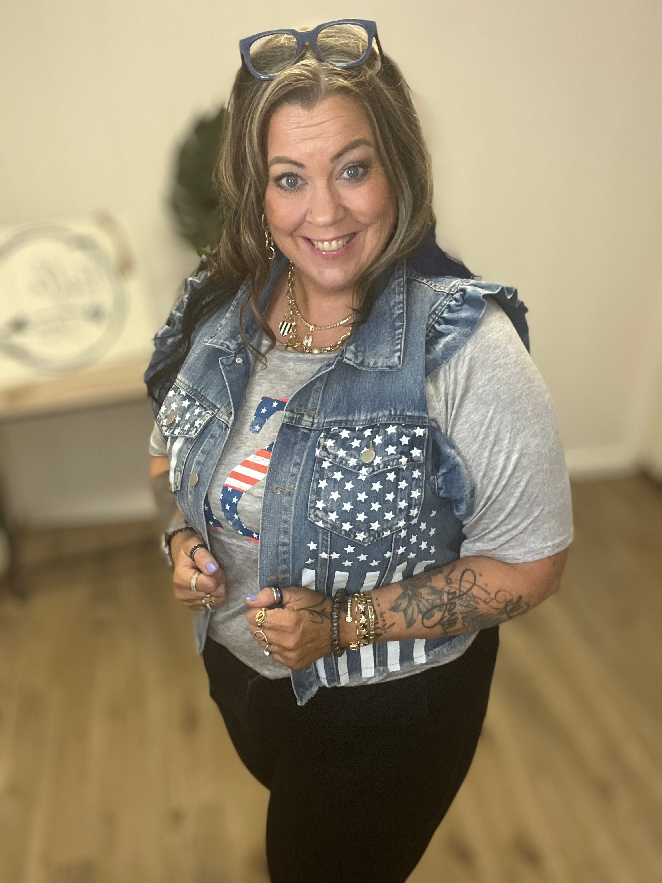 AMERICAN FLAG WASHED JACKET