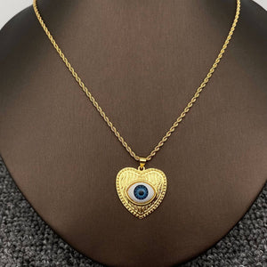Mio Queena - Multi Style Evil Eyes Gold Plated S.Steel Necklace - FGS