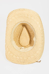 Beaded Rope Straw Cowboy Hat