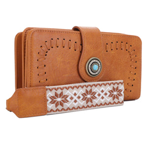 Dolly Western Women's Wallet with Boho Wristlet Strap