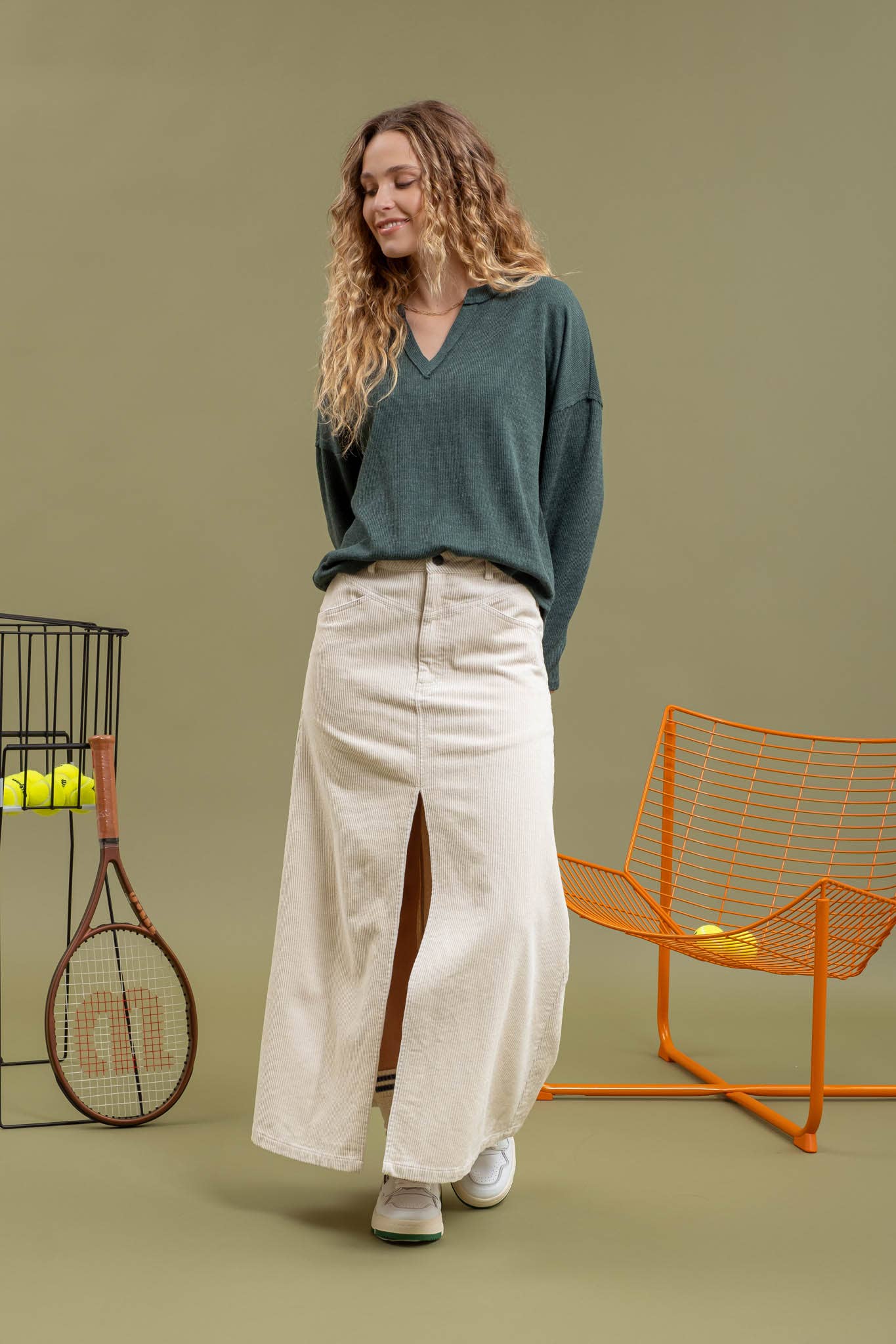 Blu Pepper - SOLID NOTCH NECK KNIT TOP