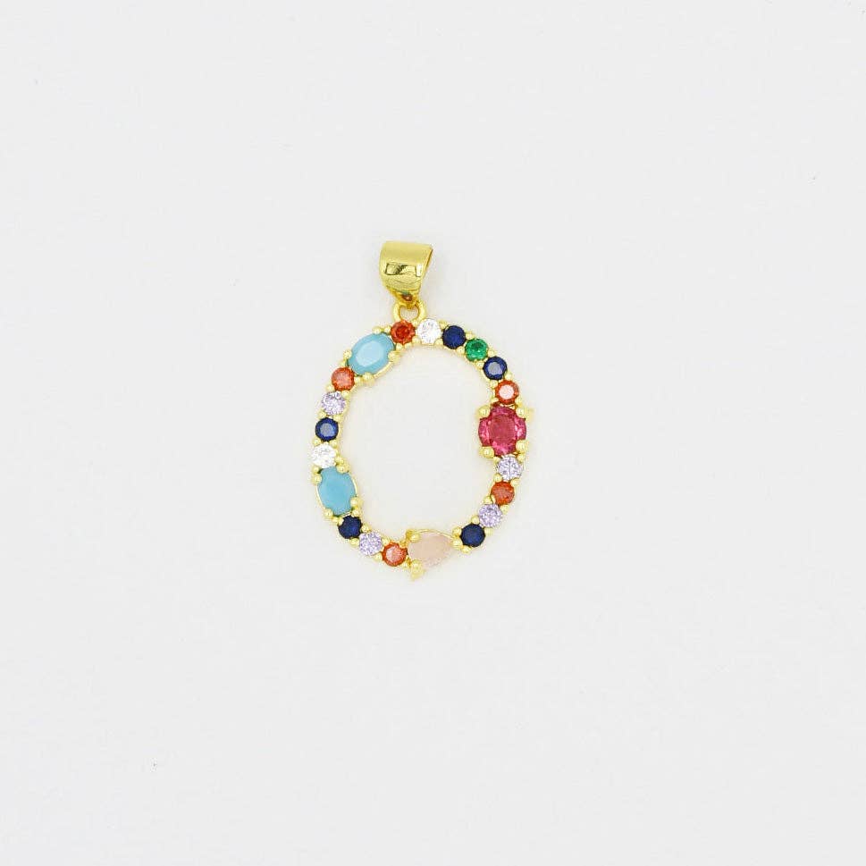 Treasure Jewels Inc. - Multi Gem Initial Charm