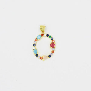 Treasure Jewels Inc. - Multi Gem Initial Charm