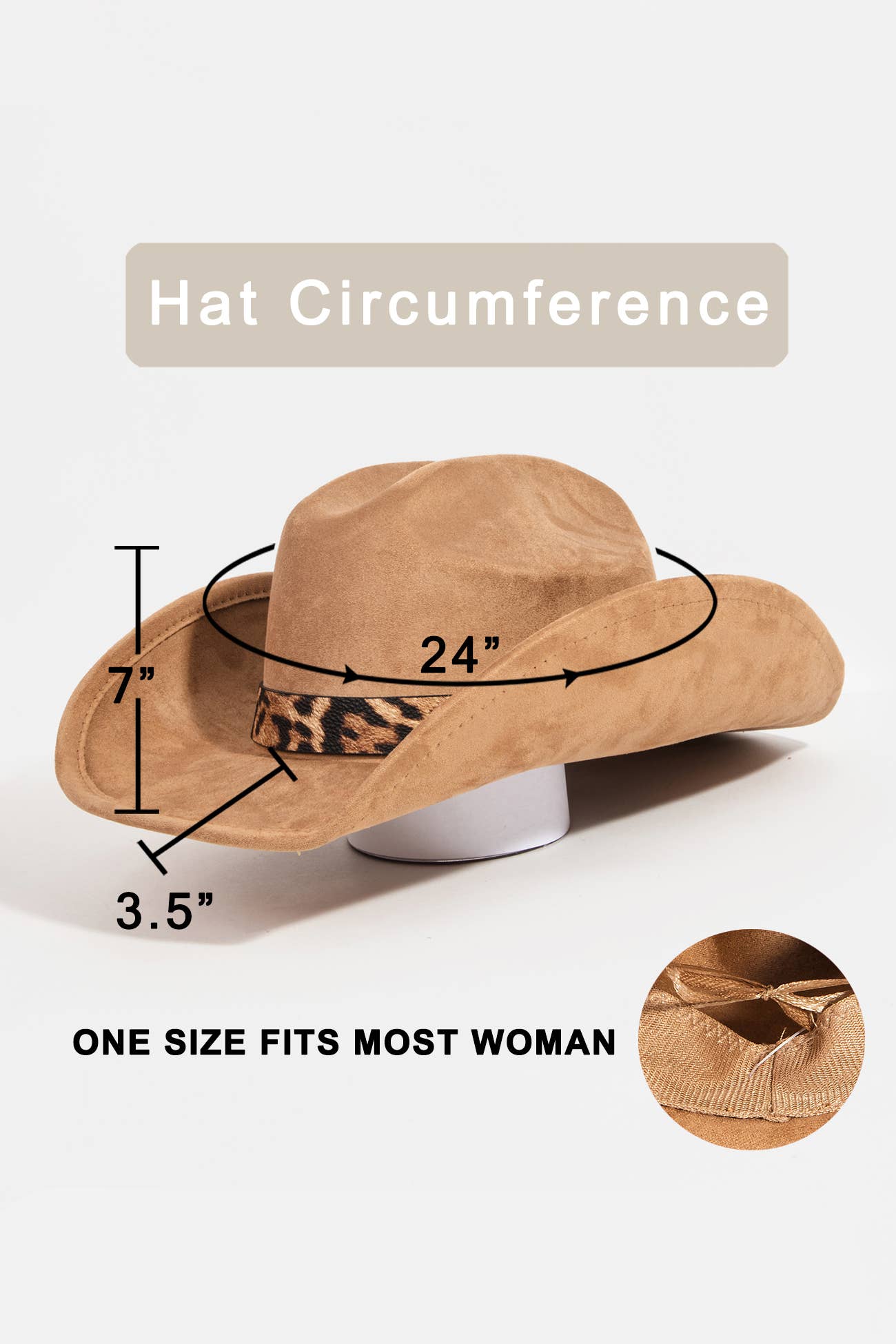 Leopard Print Band Faux Suede Cowboy Fedora Hat