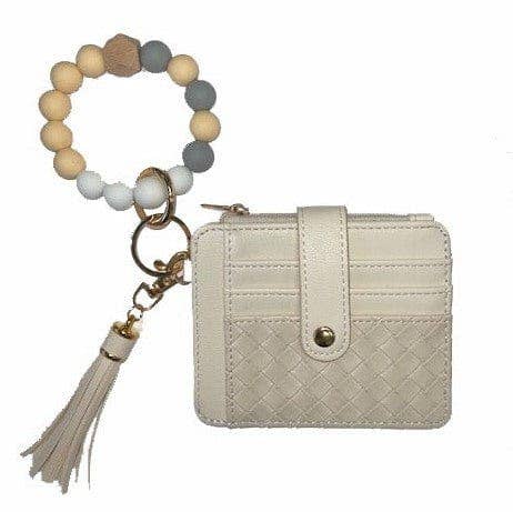 Nina Quilted Beaded Keychain Bracelet Wallet