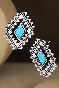 U Turquoise Rhombus Concho Earring