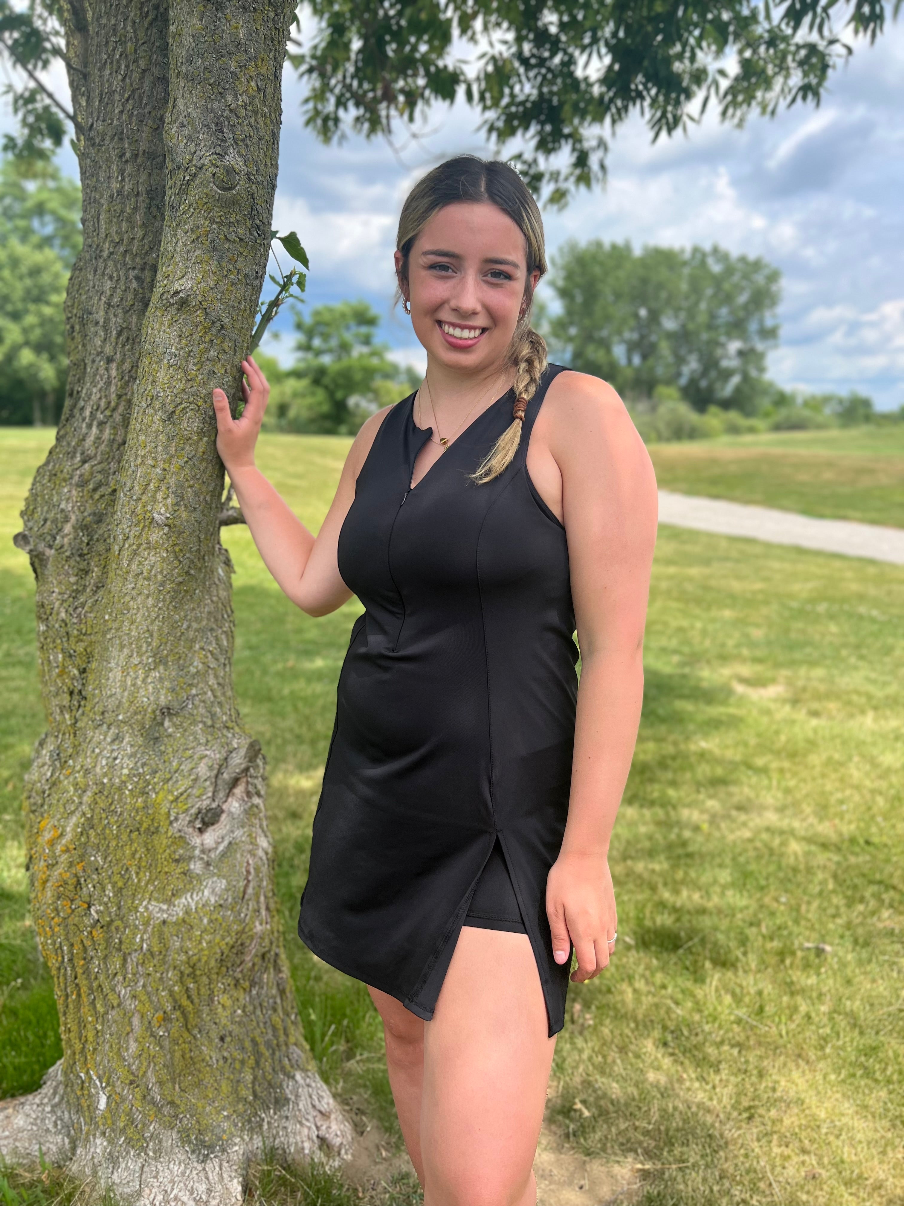 ZIP UP ACTIVE DRESS WITH SKORT