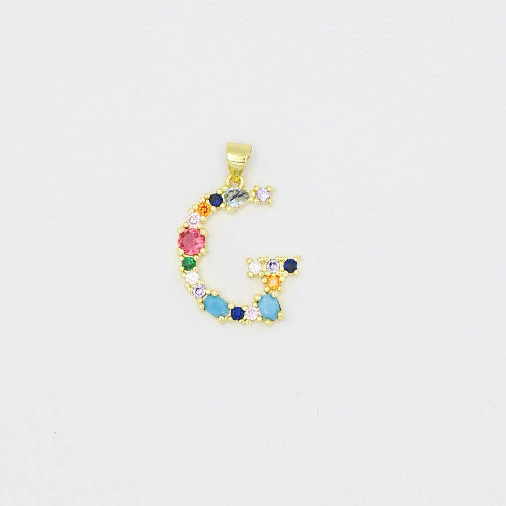 Treasure Jewels Inc. - Multi Gem Initial Charm