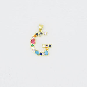 Treasure Jewels Inc. - Multi Gem Initial Charm