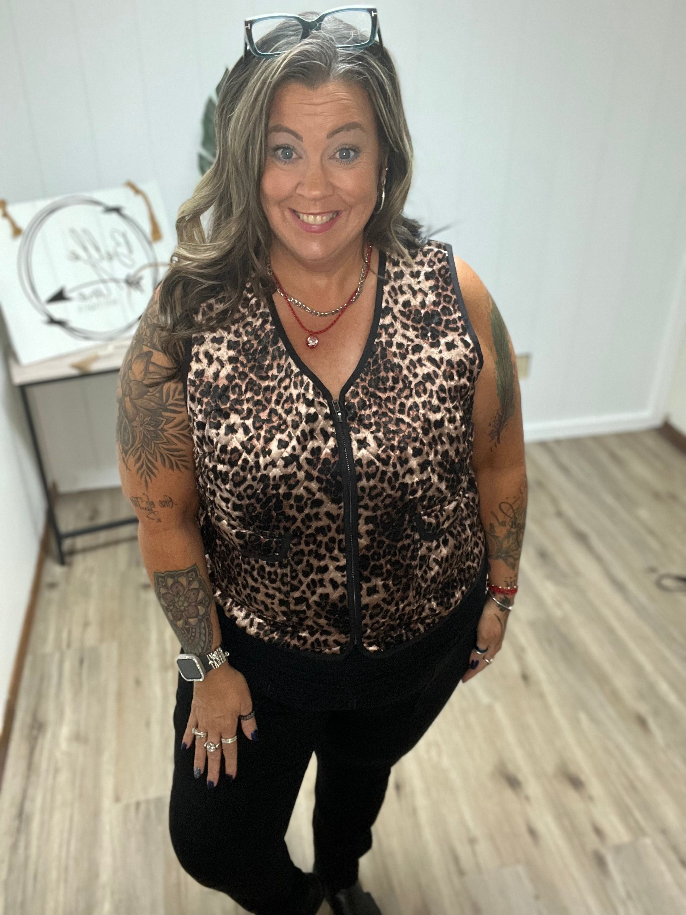 VELVET LEOPARD VEST