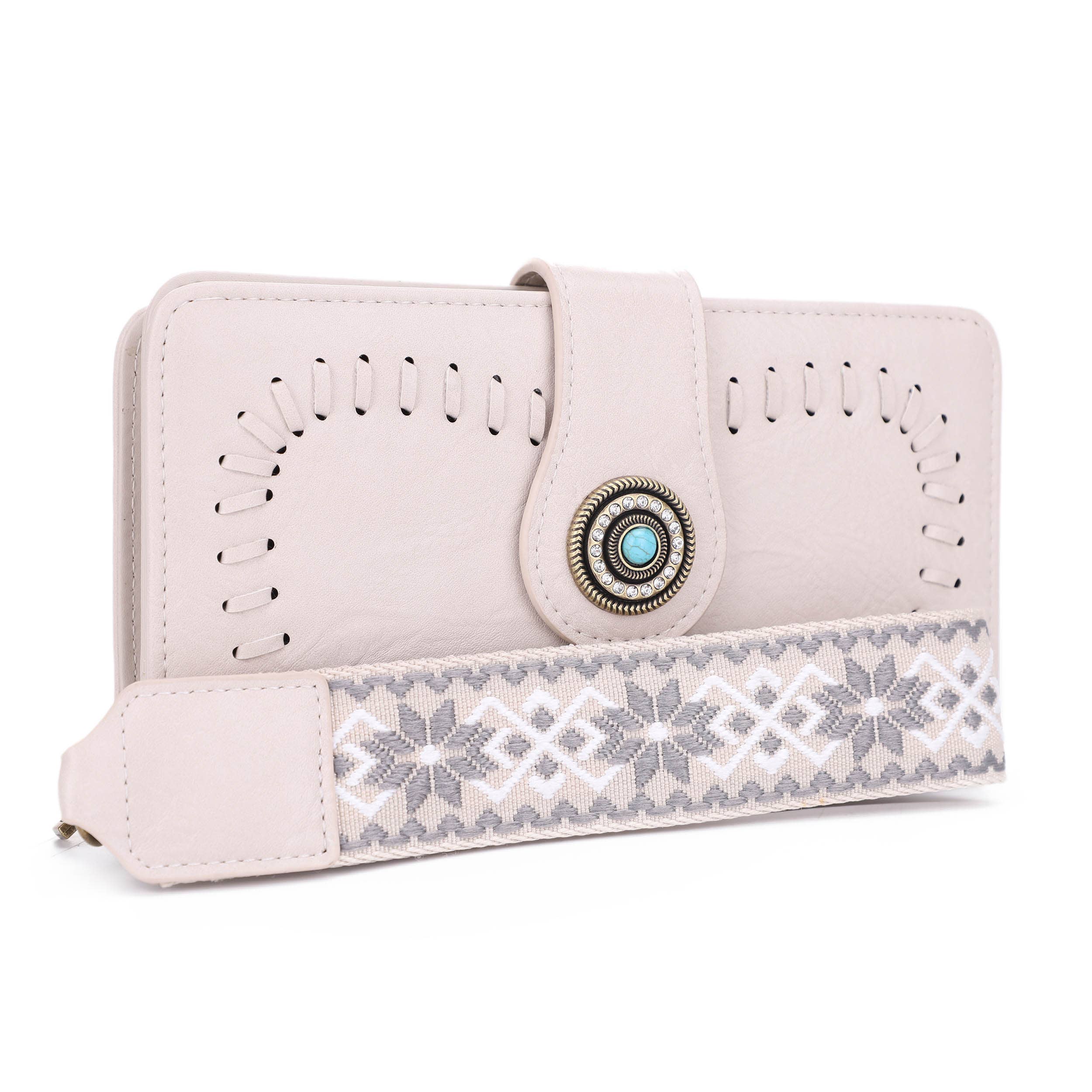 Dolly Western Women's Wallet with Boho Wristlet Strap